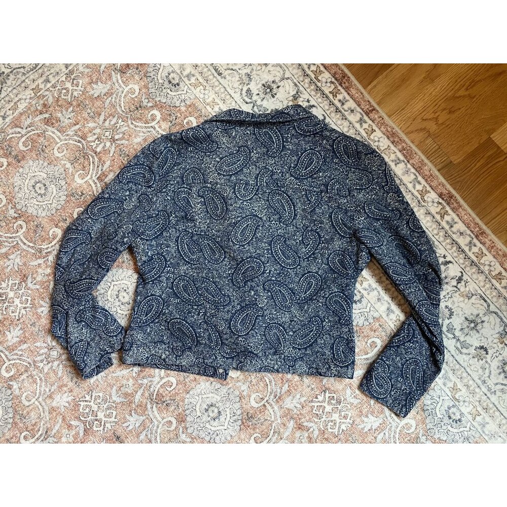 Joneswear 2 Piece Blue Paisley Jacket Mini Skirt Set Size 10 - Picture 5 of 14